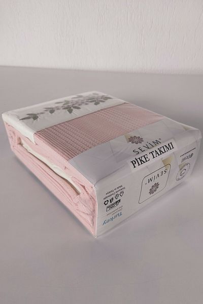 Sevim Single 3 Piece Embroidered Waffle Woven Pique Set-Gift Honeycomb Pique Legacy-Powder
