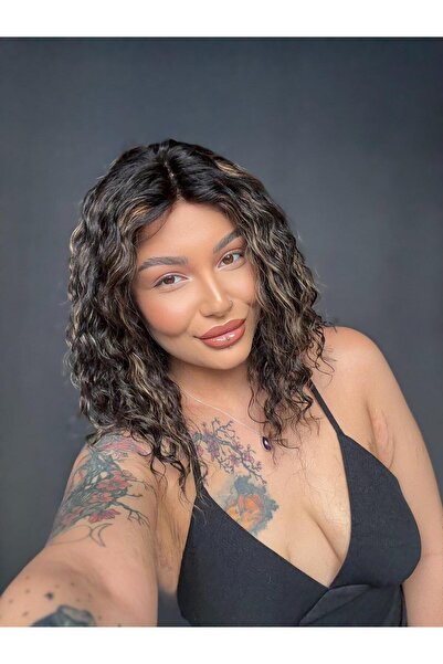 Suzan Peruk Afro Dalgalı orjinal kıvırcık Ombreli ışıltılı Hayalet tül peruk ...