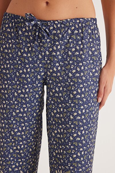 Tudors Women's Relax Fit Relaxed Cut Elastic Waist Tie Patterned Pants