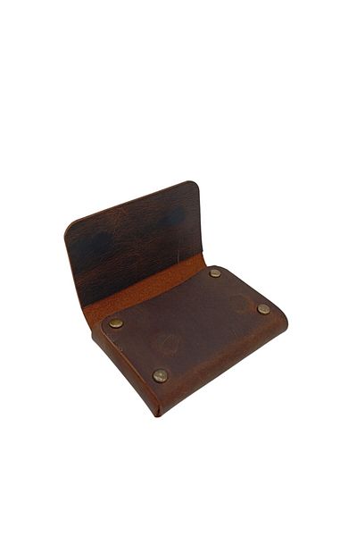 CRONDER Genuine Leather Magnet Men's Card Holder - Handmade 10-Piece Wallet