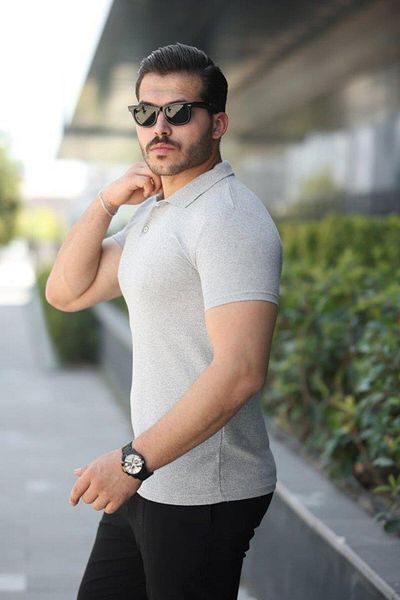 Aymood Men's Short Sleeve Collared T-Shirt