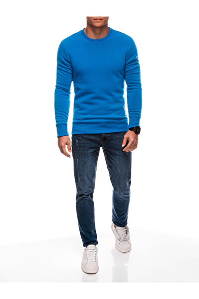 Edoti Pánská mikina s kulatým výstřihem BASIC EM-SSBN-0100 Modrá