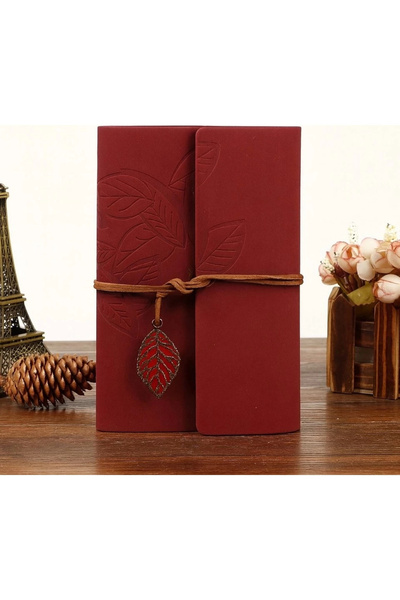 Evistro Deri Kapaklı Özel Tasarım Hediyelik Deri Kaplı Ajanda Anı-Not Defteri...