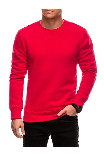 Edoti Men's round neck sweatshirt BASIC EM-SSBN-0100 Red