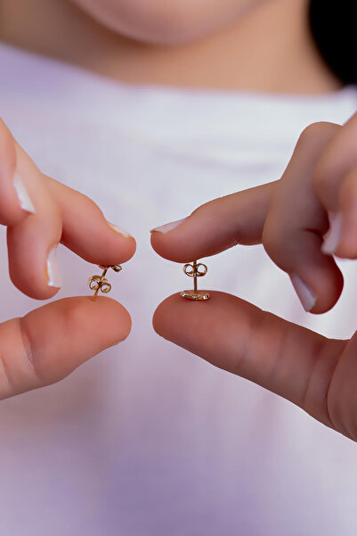 Bayar Gold 14 Ayar Altın Fiyonk Çocuk Küpe