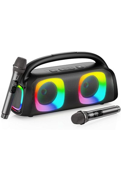 JYX Karaoke Machine with 2 Wireless Microphones, Portable Bluetooth 5.3 Karaoke Speaker for Party, P