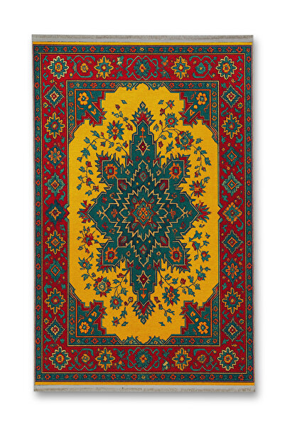 Rugs Modern Halı سجادة MOSSO متعددة الألوان ذات نمط تقليدي وقاعدة منسوجة وديك...