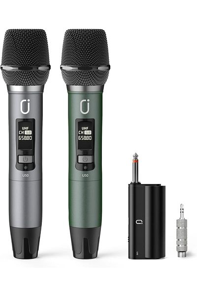 JYX Wireless Microphones, Professional UHF Dual Microphones for Karaoke, Wireless Dynamic Microphone