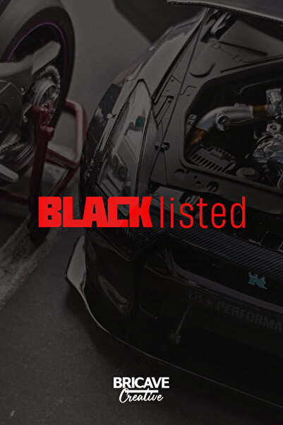 Bricave BLACKlisted (Kara Liste) JDM Araba-Motosiklet Cam Etiket Sticker 20x3cm