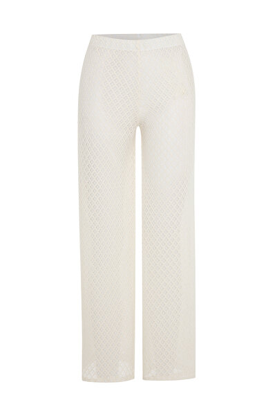 AQUELLA Ecru Cotton Lace Trousers