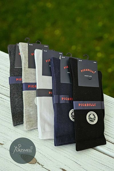 urzsmell Men's Organic Cotton Tennis Socks – Suitable for Daily and Sports Use 6-Pack Gray