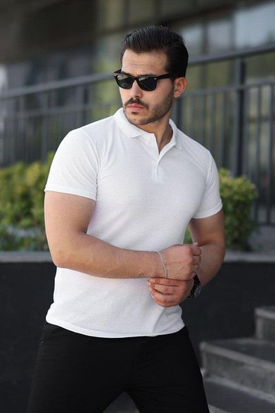 Aymood Men's Short Sleeve Collared T-Shirt