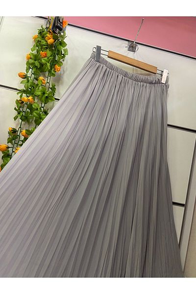 edu collection Chiffon Kiloş Bell Skirt with Lining