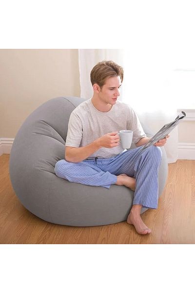 divendi-ro Inflatable armchair, soft, size 114x114x71cm, gray