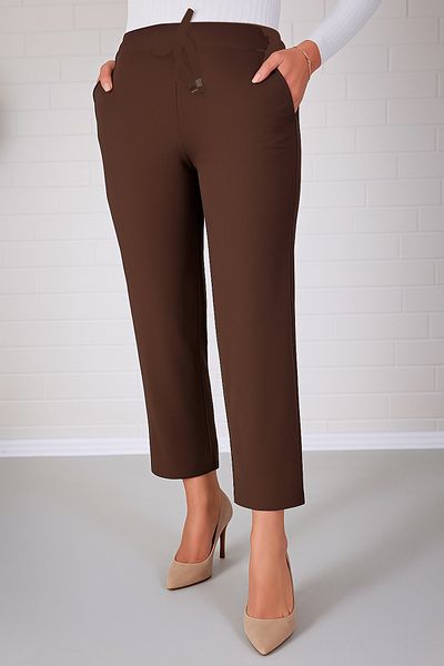 VOICTEC Plus Size Bell Fabric Pocket Carrot Pants with Elastic Waist