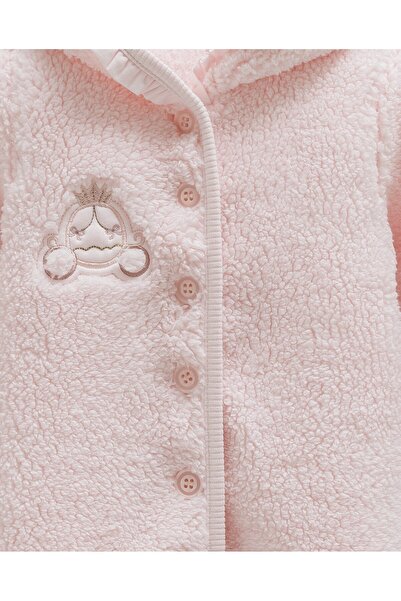 Caramell Welsoft 100% Cotton Baby Girl Plush Jumpsuit – Hooded, (1-12 Months)