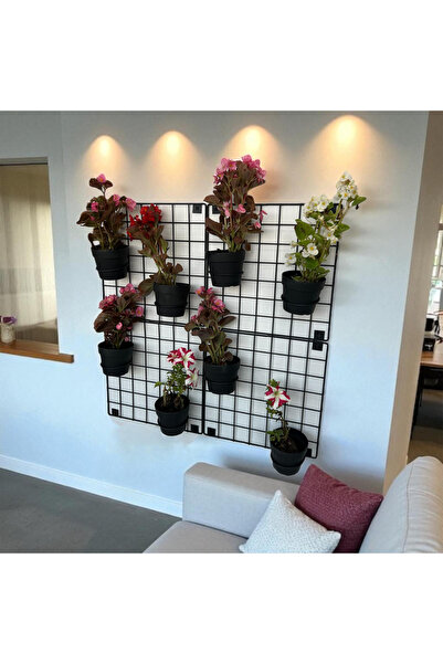 decorelax 4'lü 33x33 Dekoratif Hasır Tel Duvar Paneli 8 saksılı