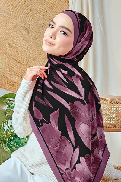 hijabchi Şal din mătase Bursa - Seria Night Sparkle - Noua colecţie - Trandafir