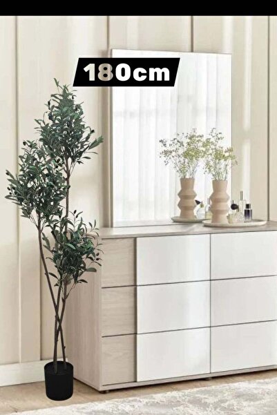 BYT ALRWASM FOR TRADE شجرة زيتون صناعية في وعاء أخضر 180 سم