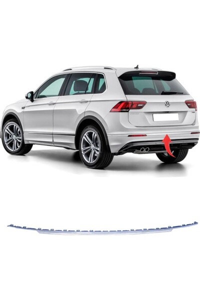 gkl Tiguan R Line Arka Tampon Orta Kromu 2017 Sonrası 5NA853835 2zz