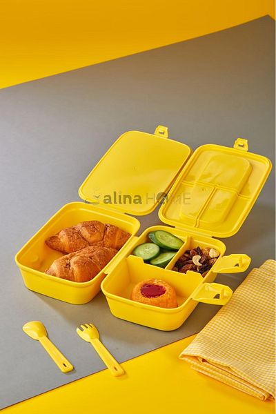 ALİNA HOME Rectangular Lunch Box Tweety Character with Self-Spoon