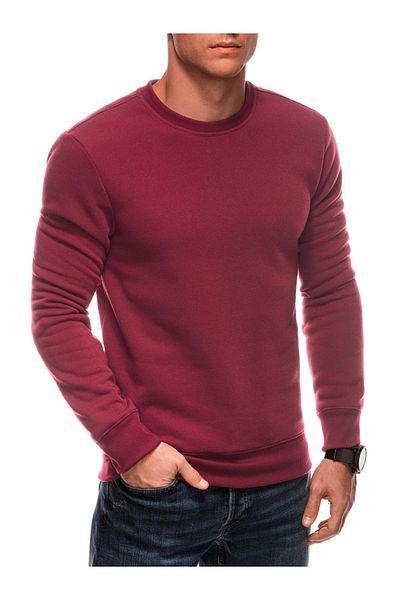 Edoti Men's round neck sweatshirt BASIC EM-SSBN-0100 Bordeaux