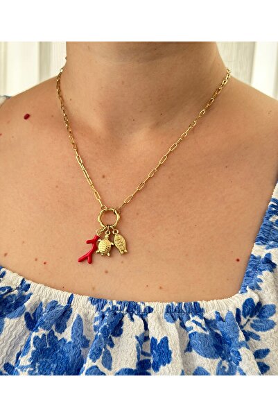 mibrillo Çelik charm kolye