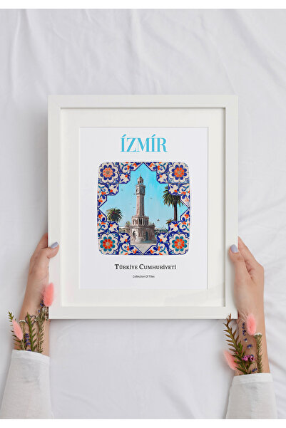 POSTER IZMIR Часовникова кула с керамичен дизайн без рамка