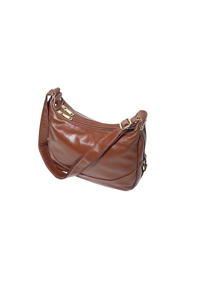 L-line fashion L-line fashion women's bag made of genuine leather, cognac brown, 30x10x23 cm, with 2 compartments