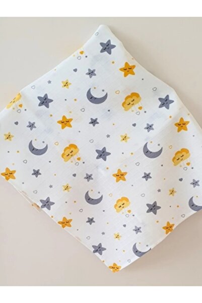 miço kids Baby Muslin Diaper 80X90 - Sleeping Themed Moon, Star, Cloud Patterned