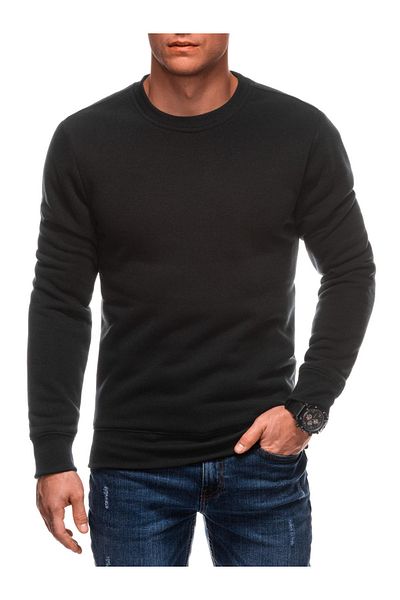 Edoti Men's round neck sweatshirt BASIC EM-SSBN-0100 Black
