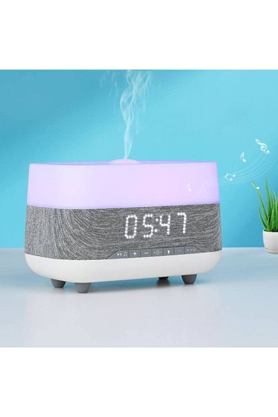 Generic Bluetooth Clock Aromatherapy Humidifier Speaker with 7 Color Ambient Light
