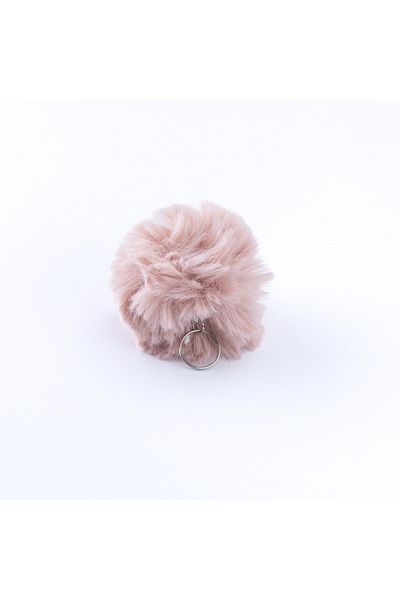 Bimotif Plush Pompon Keychain, Powder