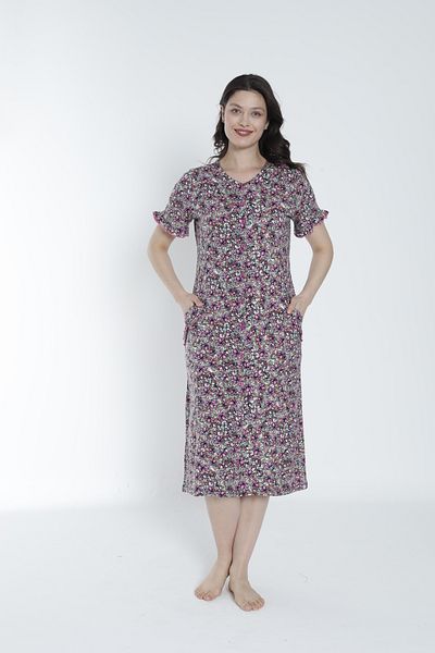 ROMEO LİFE Women's Cotton Modal Fabric Button Dress 7760