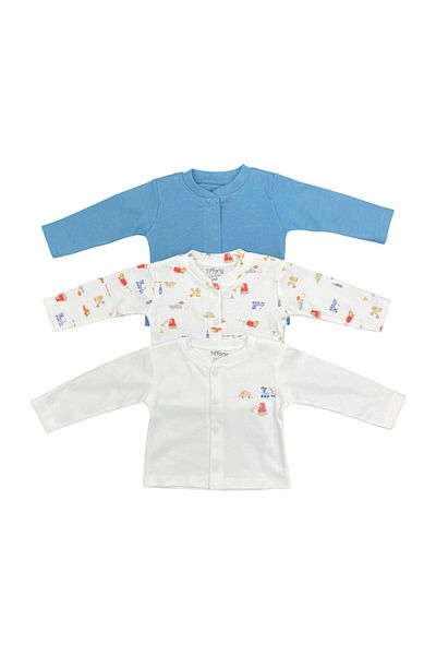 Tiffany Baby Boy Traffic Rider Theme 3-Piece Cardigan Set Blue 50027