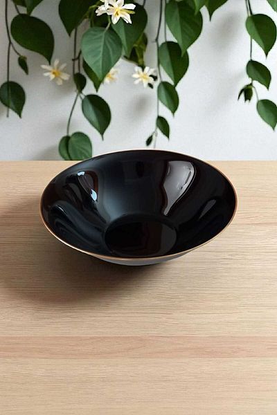 Luminarc Set of 2 Carine Tempered Gilded Salad Bowl Black 27 cm
