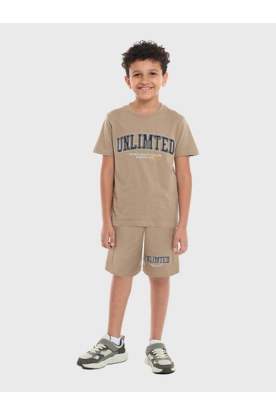 Victor and Jane By Styli Boys Graphic Print T-Shirt and Shorts Set