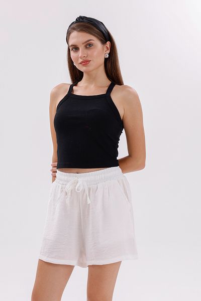 GENIUS STORE Genius Store Women's Shorts Aerobin Cotton Pocketed Non-Shrink Fabric Shorts with Elastic Waist