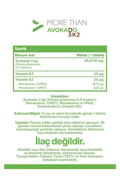 MORE THAN Avokado D3K2 20 ml 2 Adet