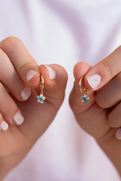 Bayar Gold 14 Ayar Altın Çiçek Figürlü Çocuk Küpe