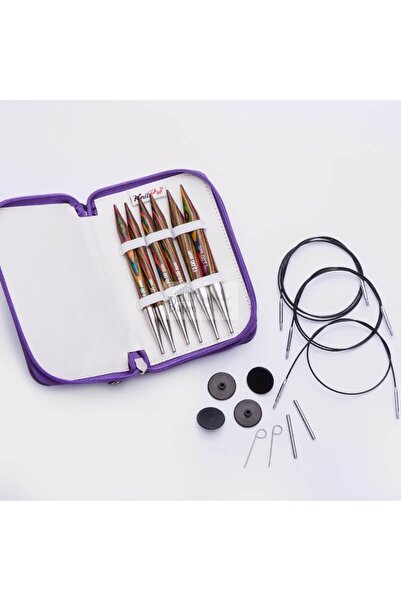 balım hobi evi KnitPro Symfonie Set de frigărui din lemn cu număr gros cu frâ...