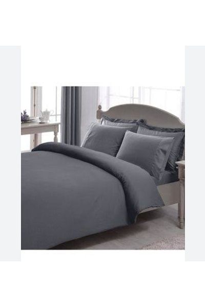 TAAC Tac New Season Oversized Satin Duvet Cover Set - Stripe / Anthracite