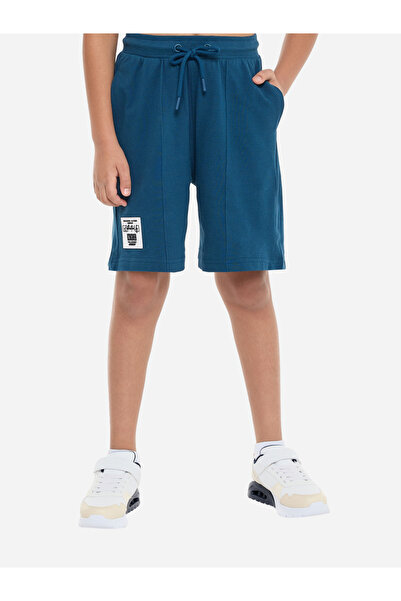 Victor and Jane By Styli Boys Teal Panelled Oversized T-Shirt and Shorts Set