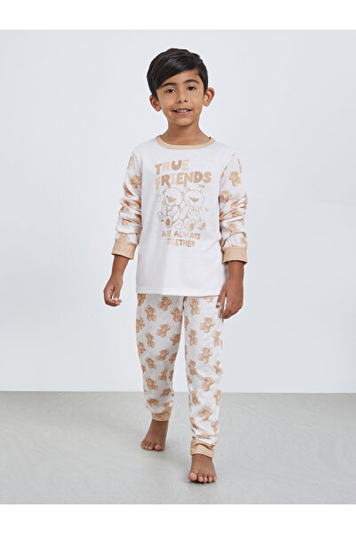 Styli Boys Teddy Bear Print T-Shirt and Pyjama Set