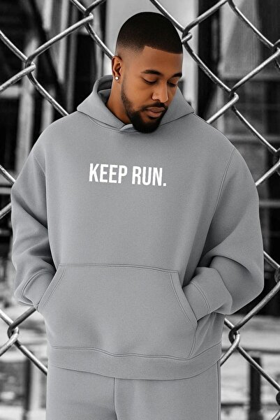 DM DOLCE MORE Hanorac supradimensionat cu imprimeu KEEP RUN