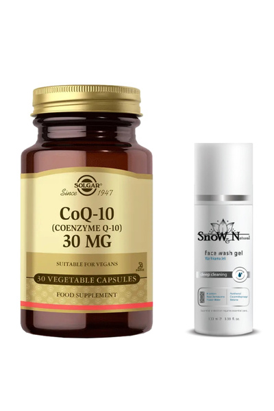 Solgar Coenzyme (Coenzyme) Q-10 30Mg 30 Capsules Food Supplement + 100ml Facial Cleansing Gel Gift