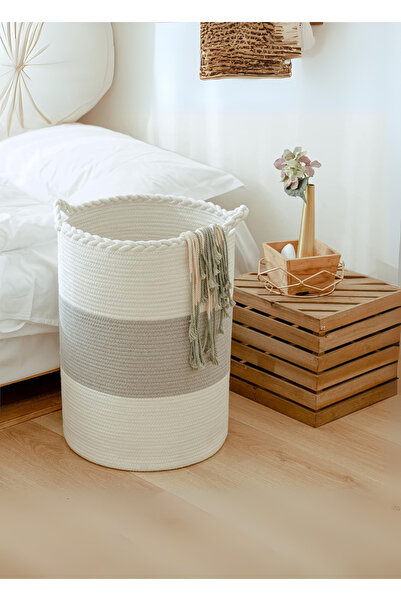 JUTE DIRTY BASKET FASHION DESIGN EXAMPLE DETAILED WICKER LAUNDRY TOY TOWEL BLANKET STORAGE