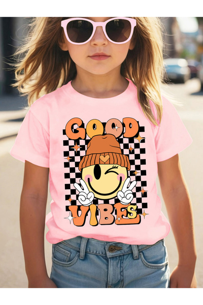 Styli تي شيرت إيموجي وردي للبنات