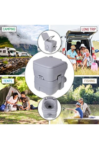 CAMRY Portable Toilet CR 1035, with water tank, 20 L, max 115 kg (Gray)