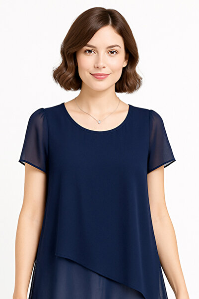 dorbe women’s chiffon layered short sleeve high low casual formal asymmetrical hem blouse top